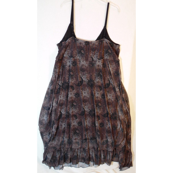 Hot Topic Dress 4X 26 Black‎ Cosmic Aura Celestial Sun Mesh Cami Dress Maxi NWT - Picture 4 of 10